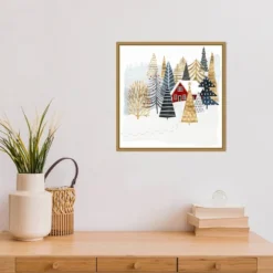 16" X 16" Christmas Chalet I Tree By Victoria Borges Framed Canvas Wall Art - Amanti Art -Northlight Holiday Outlet Store GUEST 0449ab17 9e0f 49da a6c1 27cba7452258