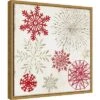 16" X 16" Merry Christmas Sparkles Snowflakes By PI Studio Framed Canvas Wall Art - Amanti Art