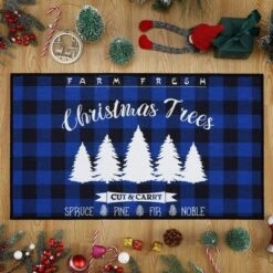 Trinity Plaid White Christmas Tree Non-Slip Decorative Doormat, 17" X 29" -Northlight Holiday Outlet Store GUEST 0795a2aa b1d3 4707 90bf 8b32bfc49a79