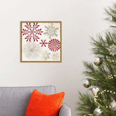 16" X 16" Christmas Snowflakes By PI Studio Framed Canvas Wall Art - Amanti Art 4 16" X 16" Christmas Snowflakes By PI Studio Framed Canvas Wall Art - Amanti Art - Image 4