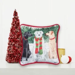 C&F Home 8" X 8" Snow Labs Petite Christmas Holiday Printed Throw Pillow -Northlight Holiday Outlet Store GUEST 0e428057 5740 49f2 a5fc 4b2257bbd2c3