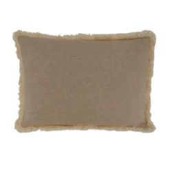 Saro Lifestyle Embroidered Merry Christmas Pillow - Down Filled, 14"x20" Oblong, Natural