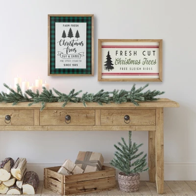 Northlight 16" Buffalo Plaid Wooden Framed "Farm Fresh Christmas Trees" Wall Decor 1 Northlight 16" Buffalo Plaid Wooden Framed "Farm Fresh Christmas Trees" Wall Decor