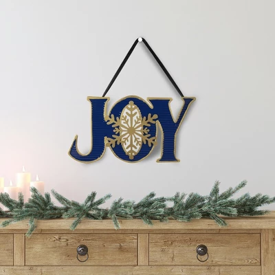 Northlight 16" Blue And Gold "JOY" Metal Christmas Wall Sign 1 Northlight 16" Blue And Gold "JOY" Metal Christmas Wall Sign