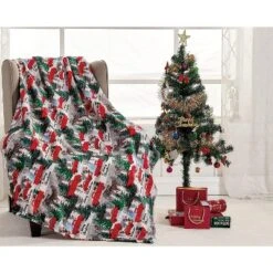 Noble House Christmas Festive And Cheery Holiday Super Soft Ultra Comfy Microplush Throw Blanket 50"x60" -Northlight Holiday Outlet Store GUEST 1657e2ab 5471 4c5a 9e13 6dee95e05bc0