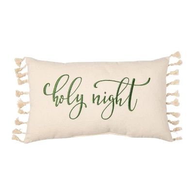 Transpac Polyester 14 In. Cream Christmas Embroidered Cozy Pillow 1 Transpac Polyester 14 In. Cream Christmas Embroidered Cozy Pillow