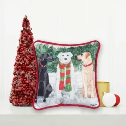 C&F Home 8" X 8" Snow Labs Petite Christmas Holiday Printed Throw Pillow -Northlight Holiday Outlet Store GUEST 19c87864 76d6 4482 9b72 6b407a493dae
