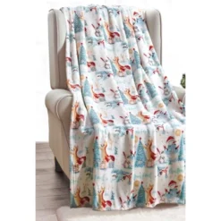 Noble House Christmas Festive And Cheery Holiday Super Soft Ultra Comfy Microplush Throw Blanket 50"x60" -Northlight Holiday Outlet Store GUEST 1b7261ad 3887 43d4 b2fa f6e027d83782