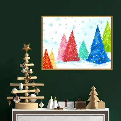 24" X 18" Magic Christmas Trees I By PI Studio Framed Canvas Wall Art - Amanti Art 4 24" X 18" Magic Christmas Trees I By PI Studio Framed Canvas Wall Art - Amanti Art - Image 4