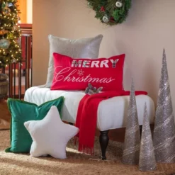 16.5"x16.5" Indoor Christmas 'Fur Star' Square Throw Pillow Off White - Pillow Perfect -Northlight Holiday Outlet Store GUEST 21e10d1d 2017 478b bb62 ee7683115921
