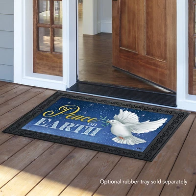 Briarwood Lane Peace On Earth Dove Christmas Doormat Olive Branch Indoor Outdoor 30" X 18" 2 Briarwood Lane Peace On Earth Dove Christmas Doormat Olive Branch Indoor Outdoor 30" X 18" - Image 2