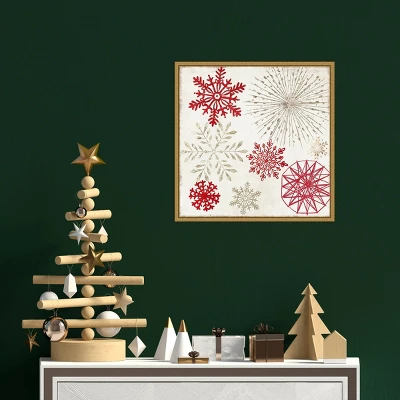 16" X 16" Merry Christmas Sparkles Snowflakes By PI Studio Framed Canvas Wall Art - Amanti Art 3 16" X 16" Merry Christmas Sparkles Snowflakes By PI Studio Framed Canvas Wall Art - Amanti Art - Image 3