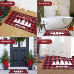 Trinity Plaid White Christmas Tree Non-Slip Decorative Doormat -Northlight Holiday Outlet Store GUEST 2a4430b2 1159 4157 867f e16a184dce6a
