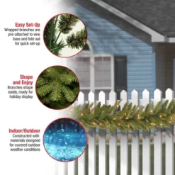 National Tree Company Pre-Lit 'Feel Real' Artificial Christmas Garland, Green, Frasier Grande, White Lights, Plug In, Christmas Collection, 9 Feet -Northlight Holiday Outlet Store GUEST 2b05e4e5 8bde 4913 9ee3 e841a1681486