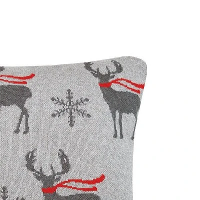C&F Home 20" X 20" Deer Scarf Christmas Holiday Knitted Throw Pillow 2 C&F Home 20" X 20" Deer Scarf Christmas Holiday Knitted Throw Pillow - Image 2