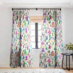 Ninola Design Christmas Trees Simply Modern Single Panel Sheer Window Curtain - Deny Designs -Northlight Holiday Outlet Store GUEST 2d1a6223 cb6e 4bf9 a362 897d1d786ff5