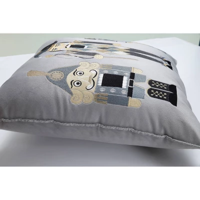 16.5"x16.5" Indoor Christmas 'Velvet Nutcrackers' Multi Square Throw Pillow - Pillow Perfect 2 16.5"x16.5" Indoor Christmas 'Velvet Nutcrackers' Multi Square Throw Pillow - Pillow Perfect - Image 2