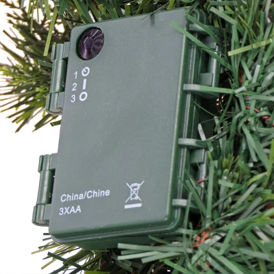 National Tree Company First Traditions Pre-Lit Christmas Evergeen Wreath With Pinecones And Berries, Warm White LED Lights, Battery Operated, 24 In 3 National Tree Company First Traditions Pre-Lit Christmas Evergeen Wreath With Pinecones And Berries, Warm White LED Lights, Battery Operated, 24 In - Image 3