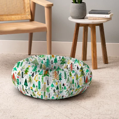 Ninola Design Colorful Christmas Trees Yuletide Round Floor Pillow - Deny Designs 3 Ninola Design Colorful Christmas Trees Yuletide Round Floor Pillow - Deny Designs - Image 3