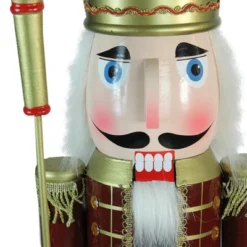 Northlight 48" Burgundy And White Wooden Christmas Nutcracker King With Scepter -Northlight Holiday Outlet Store GUEST 380c0034 5225 40e9 9df8 2839d95d7f8b
