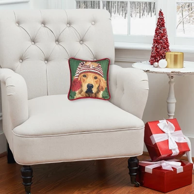 C&F Home 8" X 8" Winter Dog Petite Christmas Petite Printed Throw Pillow 2 C&F Home 8" X 8" Winter Dog Petite Christmas Petite Printed Throw Pillow - Image 2