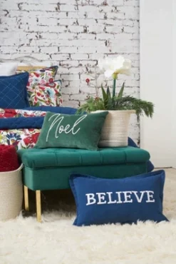 C&F Home Christmas Jolly Solid Typographical Decorative Throw Pillows -Northlight Holiday Outlet Store GUEST 3d154260 1dc6 4b1e 90b6 32d585dbb7eb