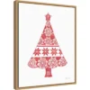 16" X 20" Nordic Holiday Christmas Tree By Beth Grove Framed Canvas Wall Art - Amanti Art