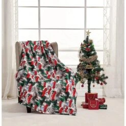 Noble House Christmas Festive And Cheery Holiday Super Soft Ultra Comfy Microplush Throw Blanket 50"x60" -Northlight Holiday Outlet Store GUEST 4128e8bc 7104 4717 a9be c7f44801b1c1