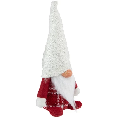 Northlight 9.5" Red And White Plaid Boy Gnome Christmas Decoration 2 Northlight 9.5" Red And White Plaid Boy Gnome Christmas Decoration - Image 2