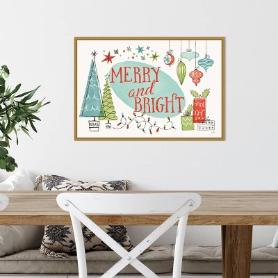 23" X 16" Merry And Bright Christmas Tree By Janelle Penner Framed Canvas Wall Art - Amanti Art 3 23" X 16" Merry And Bright Christmas Tree By Janelle Penner Framed Canvas Wall Art - Amanti Art - Image 3