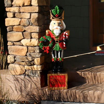 Sunnydaze Decor Sunnydaze Indoor/Outdoor Porch Or Living Room Resin Karl The Christmas Nutcracker Holiday Decorative Statue - 48" 3 Sunnydaze Decor Sunnydaze Indoor/Outdoor Porch Or Living Room Resin Karl The Christmas Nutcracker Holiday Decorative Statue - 48" - Image 3
