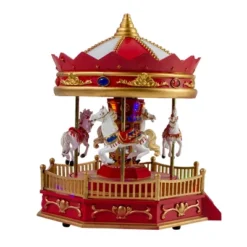Northlight 9.25" LED Lighted Animated And Musical Carousel Christmas Village Display Piece -Northlight Holiday Outlet Store GUEST 46079143 9aa8 4b2a 9456 b72caabc6c8a