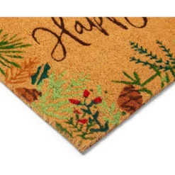 Okuna Outpost Happy Holidays Coco Coir Non Slip Christmas Doormat For Outdoor Entrance, Christmas Decor, 17 X 30 In -Northlight Holiday Outlet Store GUEST 4bcd21ec 9608 4dea 8b65 fd60ecaf800a