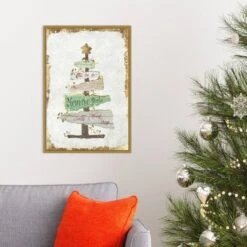 16" X 23" Golden Christmas Tree By PI Studio Framed Canvas Wall Art - Amanti Art -Northlight Holiday Outlet Store GUEST 4f55987d fadb 416d a364 be97249ee5cc