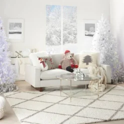 20"x20" Oversize Christmas Tree Loops Square Throw Pillow Ivory/Gray - Mina Victory -Northlight Holiday Outlet Store GUEST 4f8b125f 338c 4cc2 9d7b 6b5696ef3a69