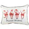 Christmas 19.0" Dancing Santas Merriest Pillow Home Decor Claus Little Birdie The Little Birdie - Decorative Pillow