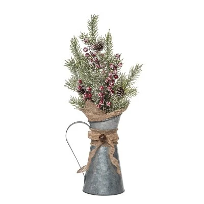 Transpac Metal 19 In. Multicolored Christmas Snowy Berry Arrangement In Pitcher 1 Transpac Metal 19 In. Multicolored Christmas Snowy Berry Arrangement In Pitcher