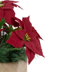 Northlight 13.5" Red Poinsettia With Pine Cones Artificial Christmas Floral Arrangement -Northlight Holiday Outlet Store GUEST 5716a916 2c08 4e22 a538 8efe4f3f194c
