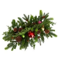 Nearly Natural 24-in Cedar Pine, Pinecones And Ornaments Artificial Christmas Arrangement In Tin Vase -Northlight Holiday Outlet Store GUEST 59d18e0e fd3c 4673 9136 a5c98265aaaf