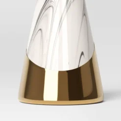 12" Marbled Ceramic Cone Christmas Tree Figurine With Gold Accent - Wondershop™ Black/White -Northlight Holiday Outlet Store GUEST 59fa308d c324 480c 8578 125a51222e36