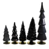Christmas 17.0" Black Gray Glass Hued Trees S/5 Decorate Halloween Mercury Cody Foster - Decorative Sculptures