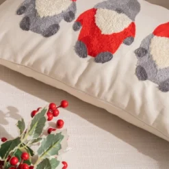 12"x20" Oversize Christmas Elves Applique Embroidered Lumbar Throw Pillow Ivory - Evergrace -Northlight Holiday Outlet Store GUEST 5c626082 ee9d 4305 b617 3bc86908715e