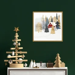 16" X 16" Christmas Chalet I Tree By Victoria Borges Framed Canvas Wall Art - Amanti Art -Northlight Holiday Outlet Store GUEST 5e68edf4 2836 404b 8e95 b60f625fafe6