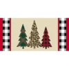 Evergreen Mixed Print Christmas Trees Sassafras Indoor Outdoor Switch Doormat 1'10"x10" Brown
