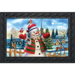 It's Snowing Christmas Doormat Snowman Indoor / Outdoor 30" X 18" Briarwood Lane