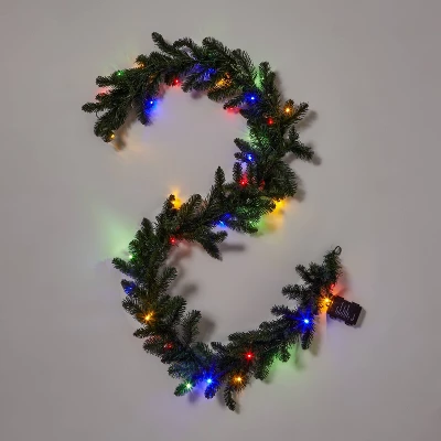 9' Battery Operated Pre-Lit Artificial Pine Christmas Garland Green With Dual Color LED Lights - Wondershop™ 3 9' Battery Operated Pre-Lit Artificial Pine Christmas Garland Green With Dual Color LED Lights - Wondershop™ - Image 3