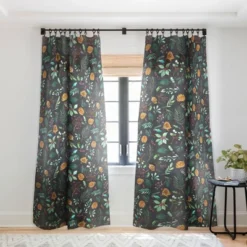 Ninola Design Christmas Botanical Charcoal Single Panel Sheer Window Curtain - Society6 -Northlight Holiday Outlet Store GUEST 67d11e25 80f5 4914 ae70 a9bc30a0693e