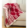 50"x60" Knitted Christmas Design Throw Blanket Red - Saro Lifestyle