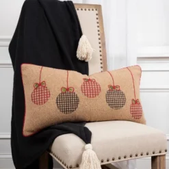 14"x26" Oversized Christmas Ornaments Polyester Filled Throw Pillow Light Brown - Rizzy Home -Northlight Holiday Outlet Store GUEST 689bd878 0547 4f7d 970b f31755d1f70f
