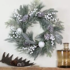 Northlight Frosted Mixed Pine And Pine Cone Artificial Christmas Wreath, 24-inch, Unlit 5 Northlight Frosted Mixed Pine And Pine Cone Artificial Christmas Wreath, 24-inch, Unlit -Northlight Holiday Outlet Store GUEST 69ae29b7 53ae 47e6 b3f2 942c4ad9c428
